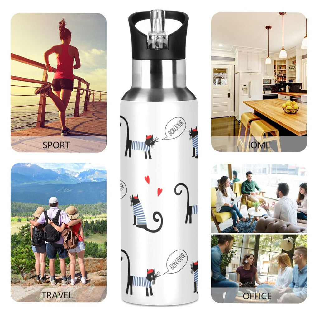 Stainless Steel Insulated Water Bottle with Straw Lid I759757