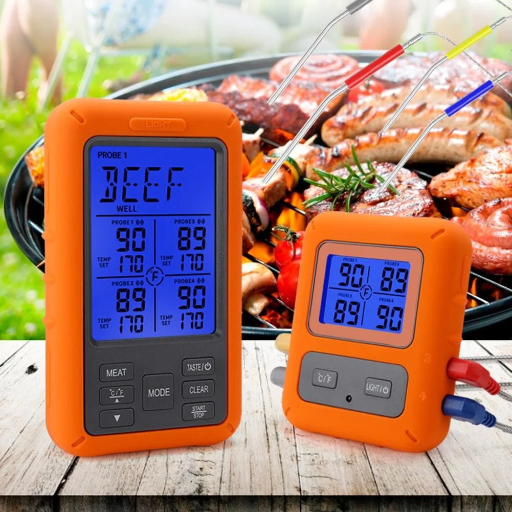WiFi Battery Powered Grill Thermometer with Dual Alarm D222911