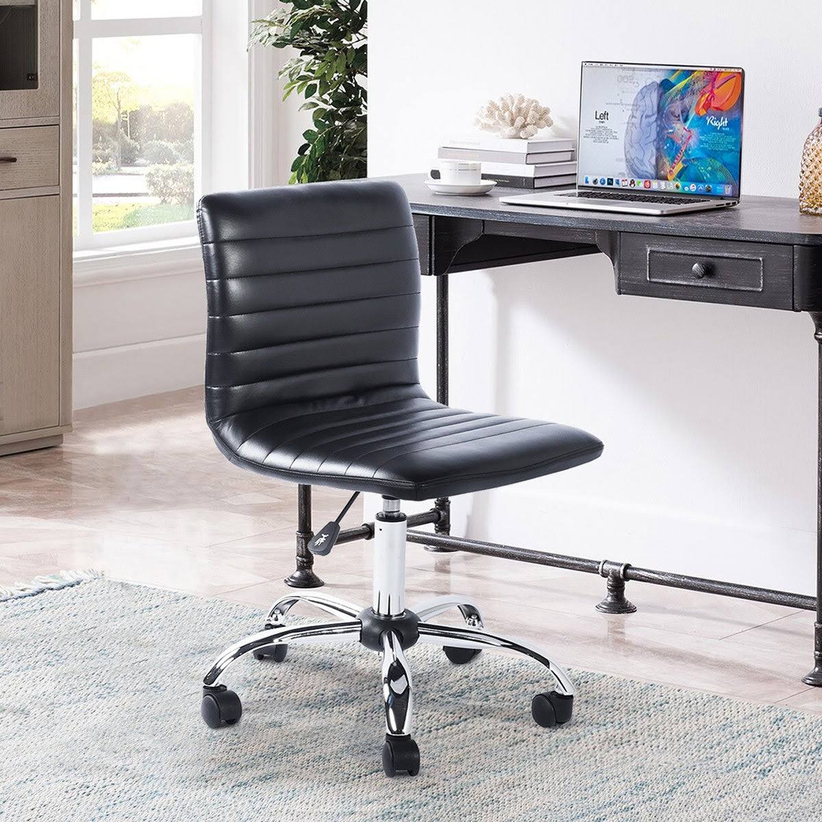 Black PU Faux Leather Swivel Chair P94704
