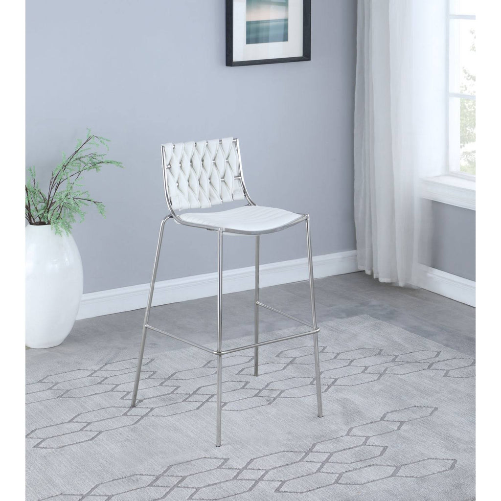 White Stackable Counter Stool with Weave Back, Set of 2 S58246