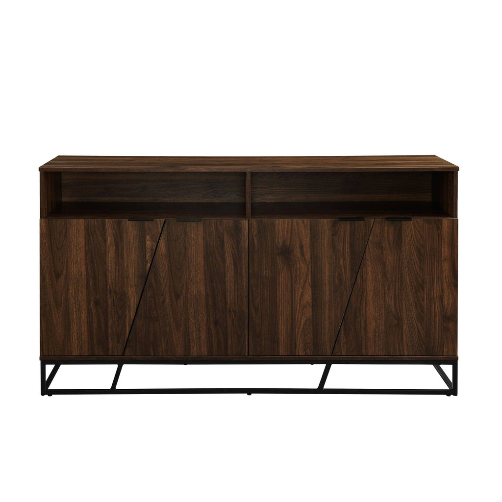 Angled Door Sideboard - Dark Walnut N337205