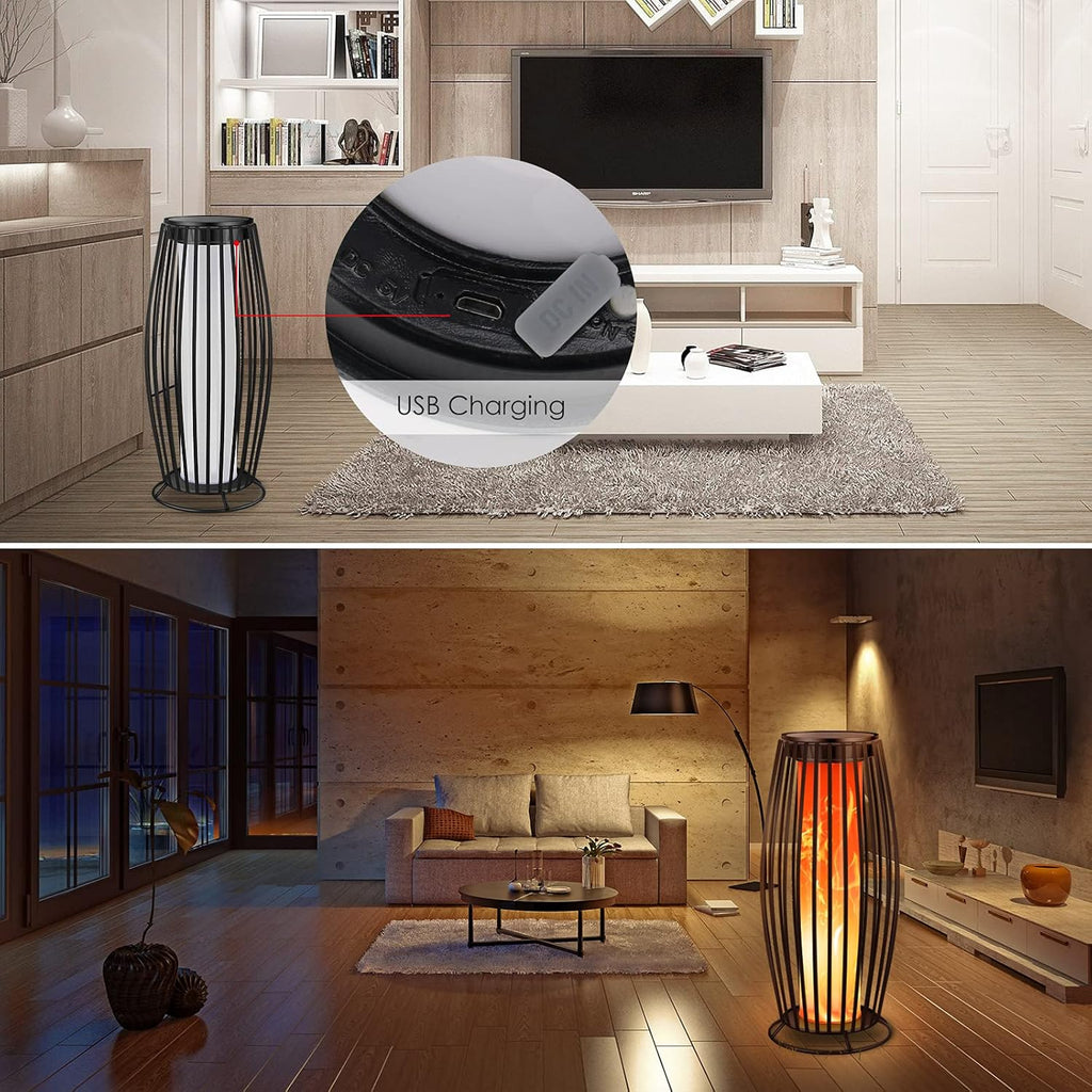 Solar Lights Floor Lamp USB Rechargeable Metal Solar Lanterns Waterproof Y135158