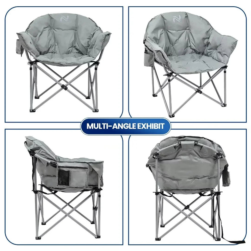 Heated Camping Chair with Lumbar Support, Gray I250004
