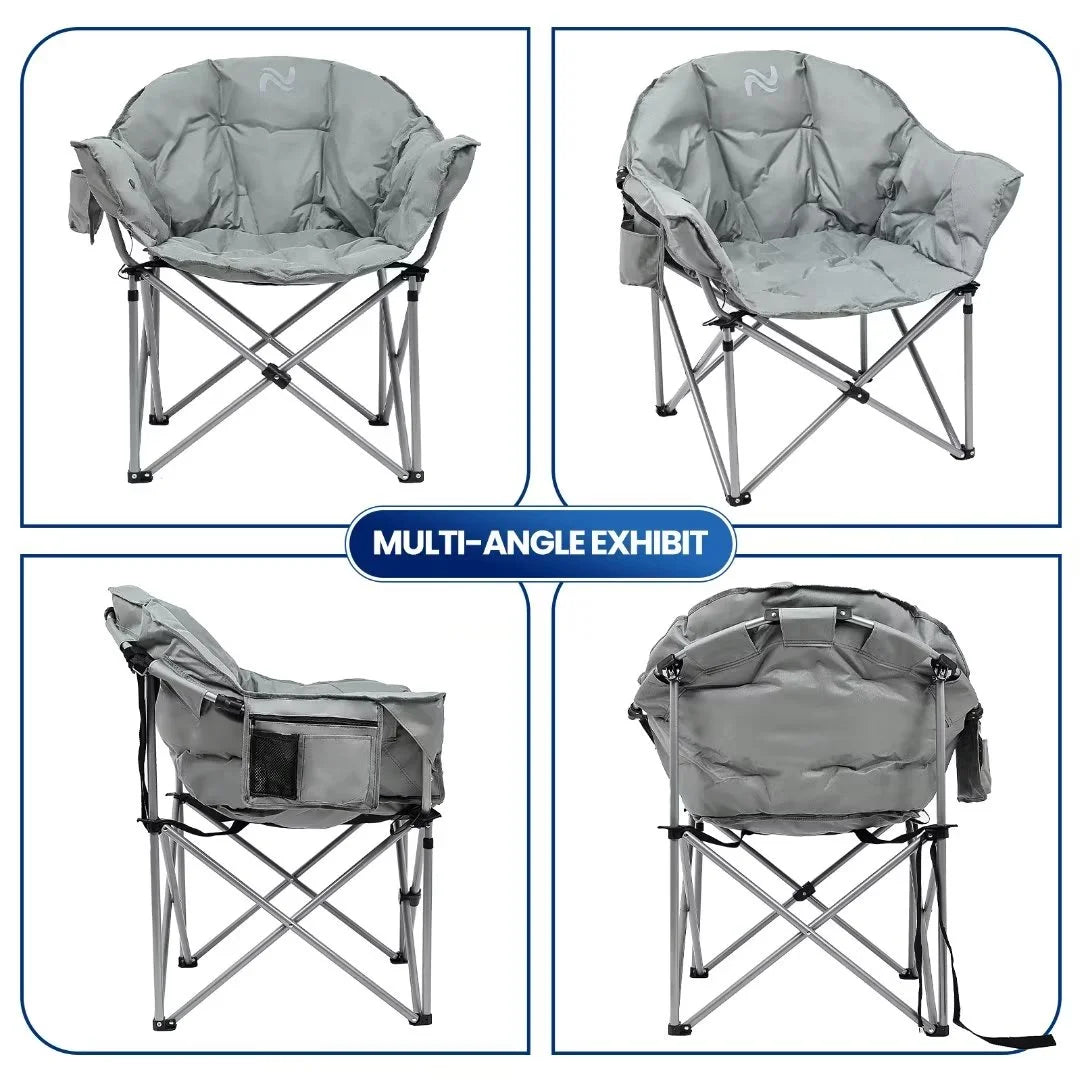 Heated Camping Chair with Lumbar Support, Gray I250004