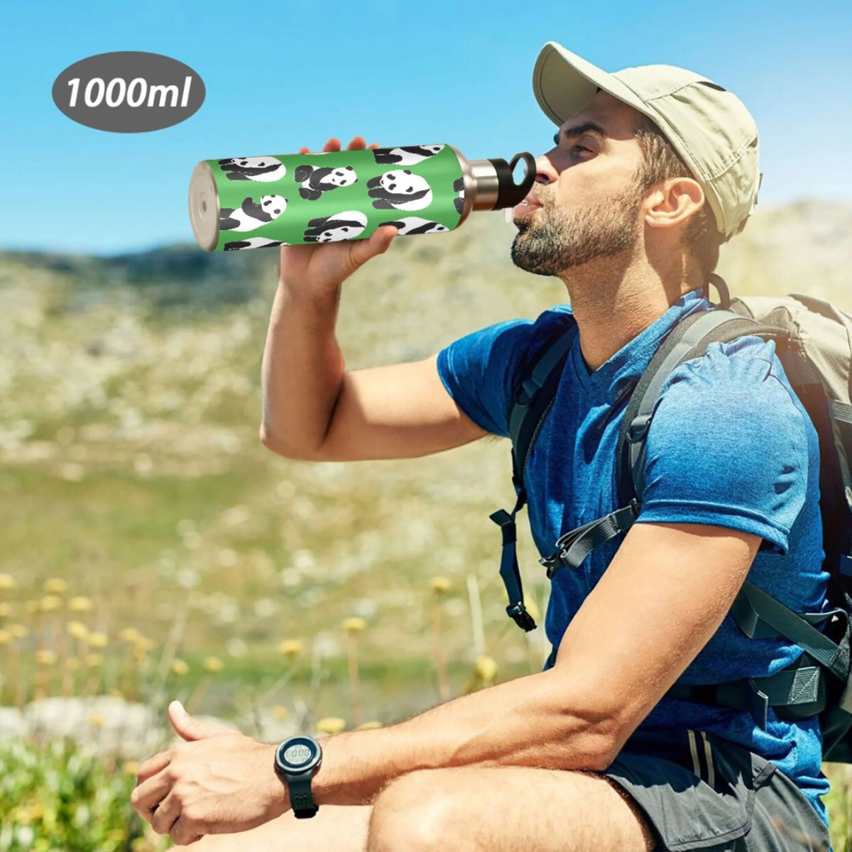 Green Stainless Steel Vacuum Insulated Water Bottle with Straw Lid 20 OZ I2280