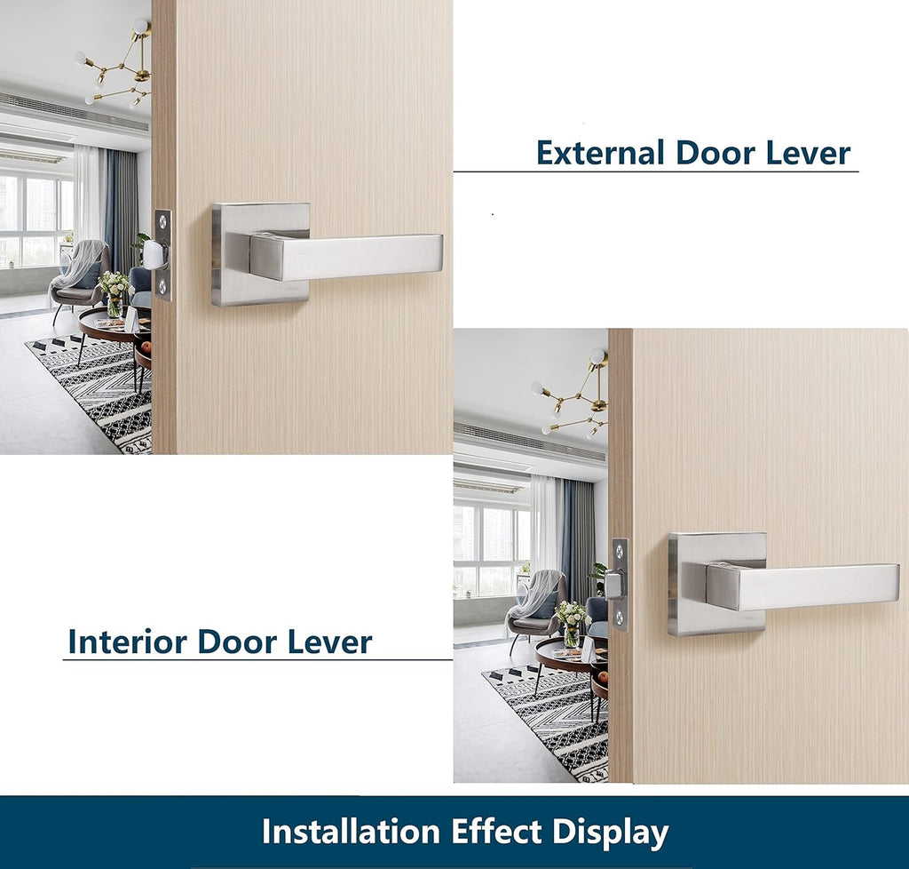 3 Pack Door Lever Handle Satin Nickel/Brushed Nickel Finish Pack of 2 X1676