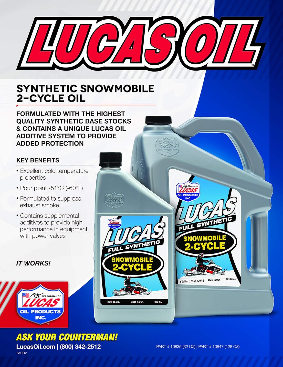 1 Gallon Pack of 2 Snowmobile Oil E23136