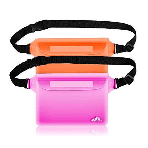 Pink & Orange 2-Pack Waterproof Pouch with Adjustable Waist Strap L240081