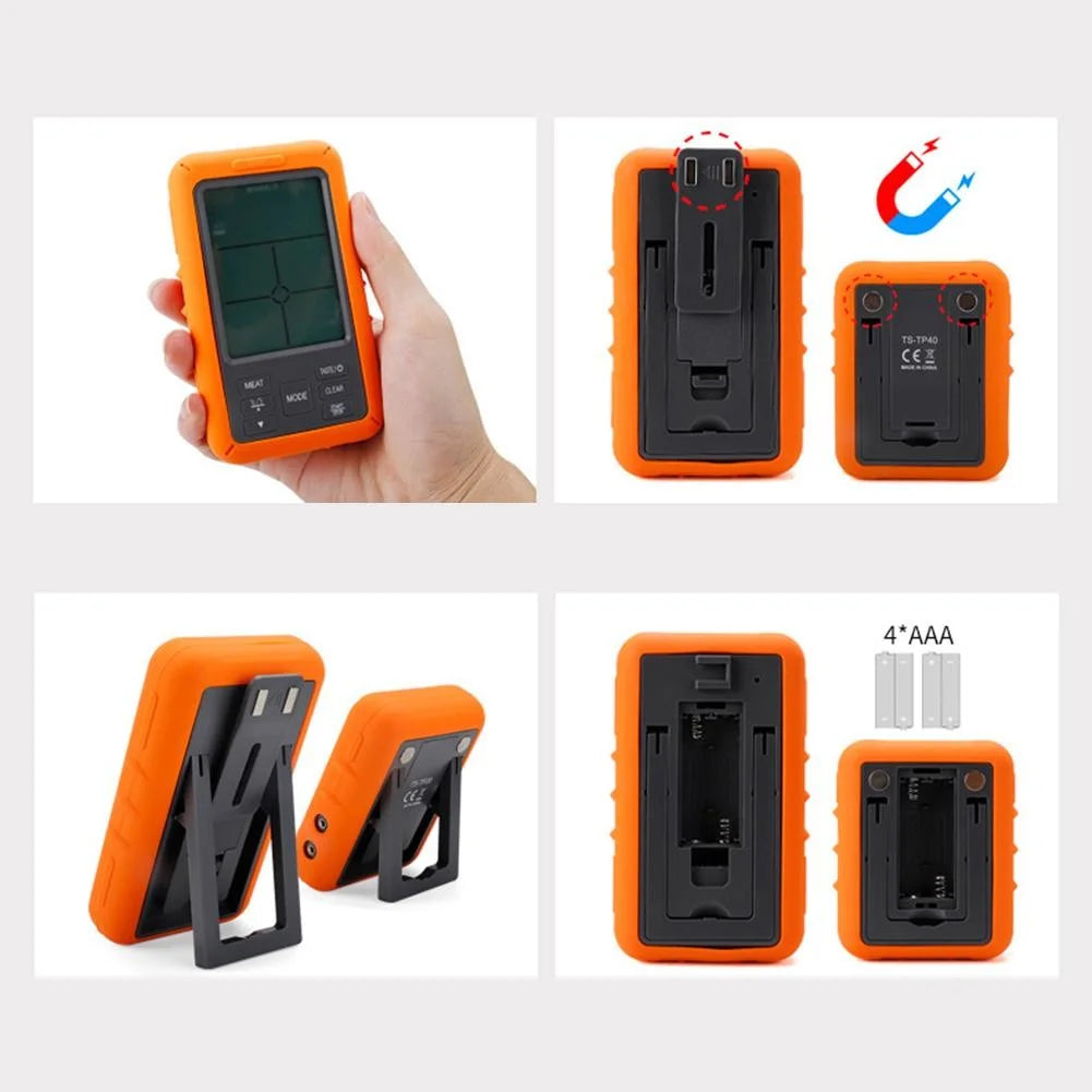 WiFi Battery Powered Grill Thermometer with Dual Alarm D222911