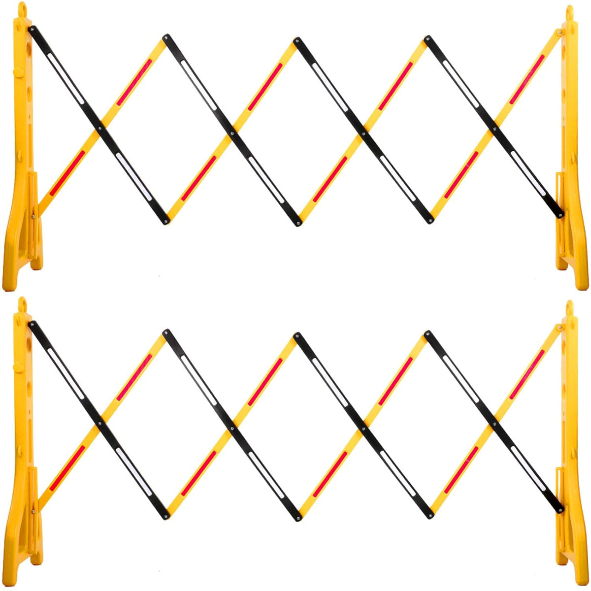 Expandable Plastic Safety Barricade with Reflective Strips 2 Pcs O98949