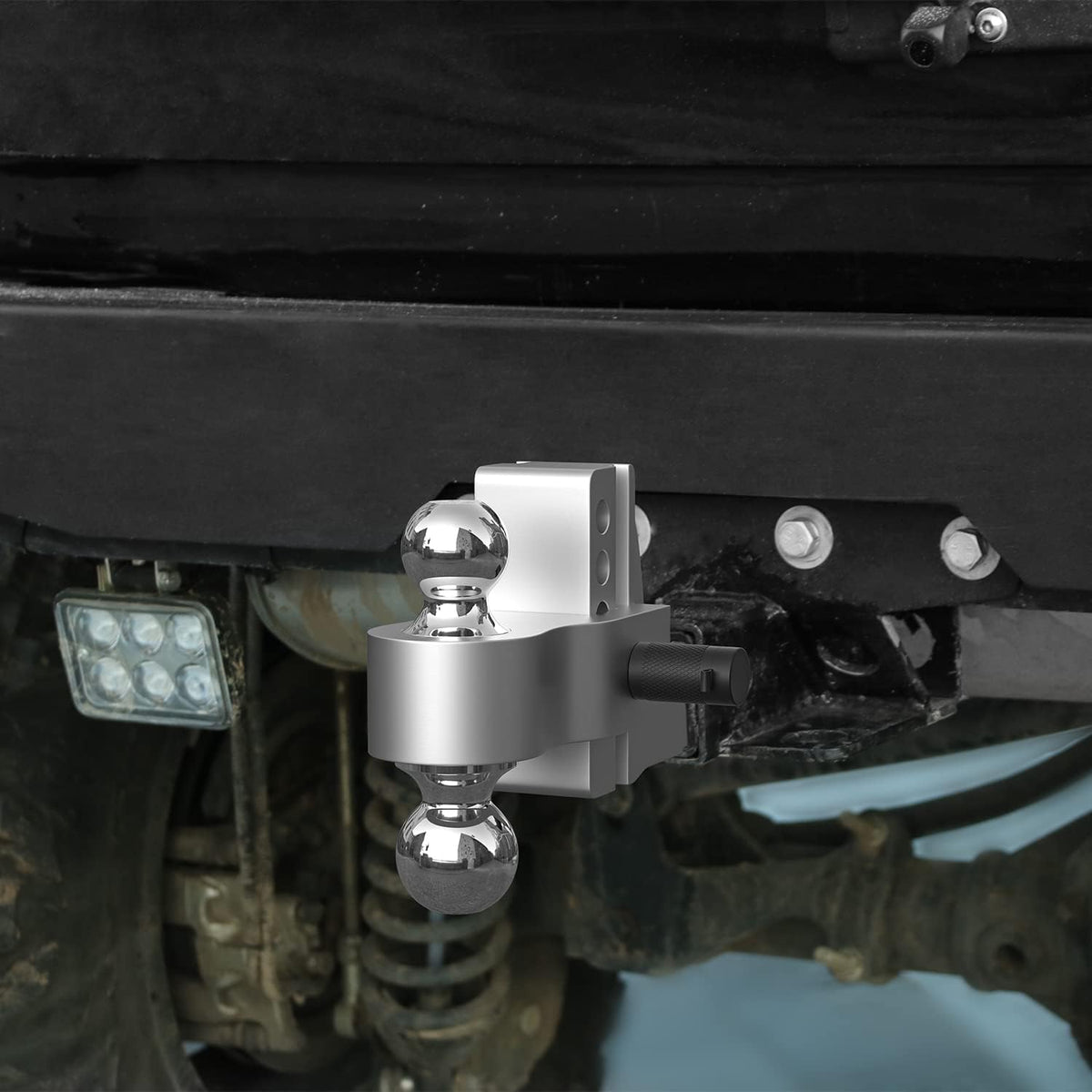 Adjustable Trailer Hitch Ball Mount, 4 Inch Drop, 2.5 Inch Receiver, 18,500 LBS GTW, Forged Aluminum Shank, Dual Balls S829