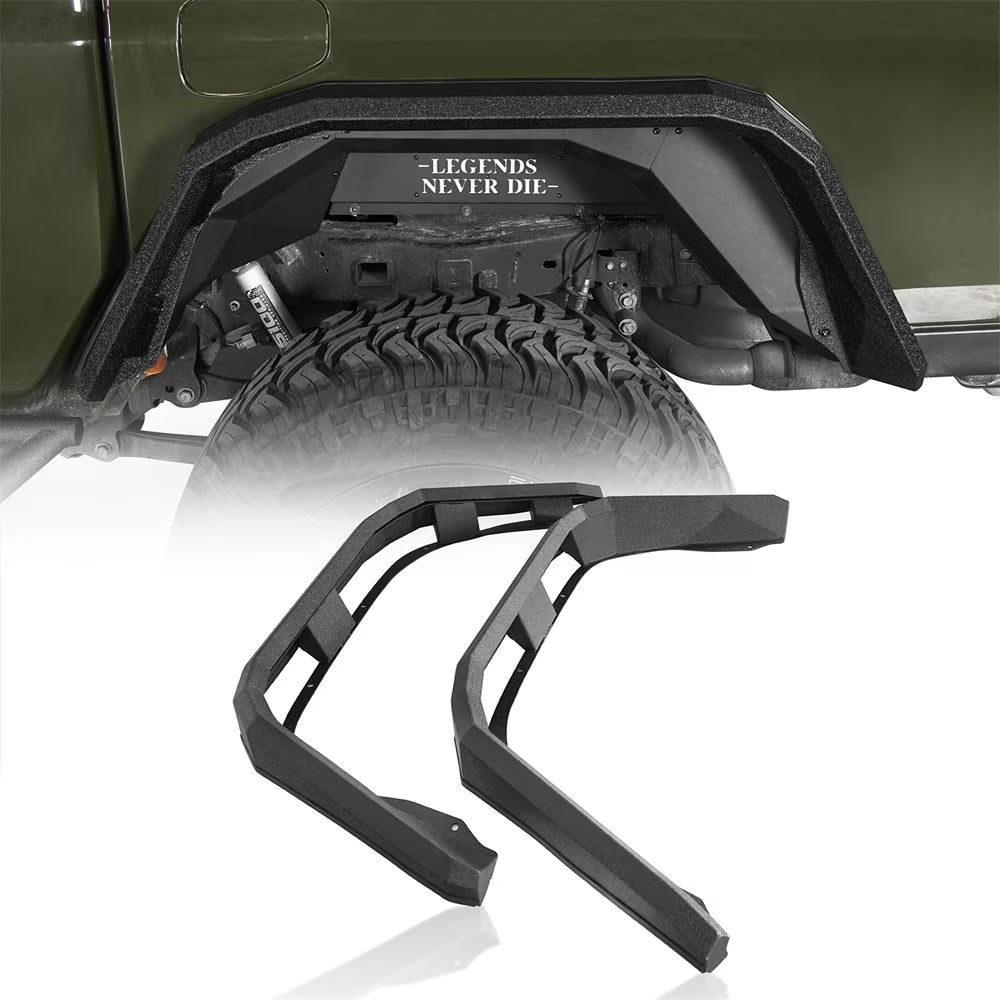 2Pcs Steel Rear Flat Wheel Fender Flares Guard Black P280