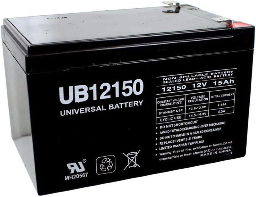 12V 15AH Replacement Battery with 12V 1Amp Charger Pack of 2 E55421