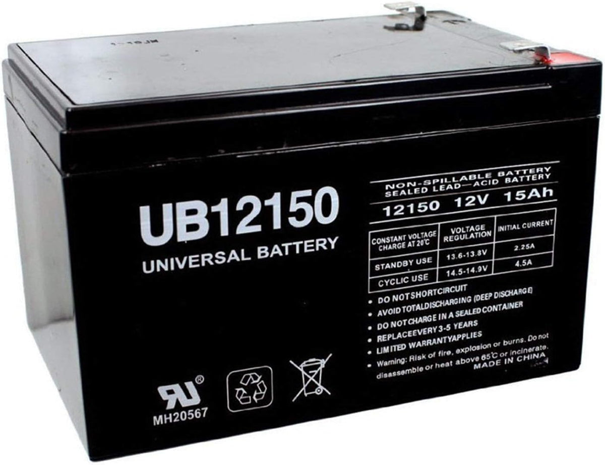 12V 15AH Replacement Battery with 12V 1Amp Charger Pack of 2 E55421