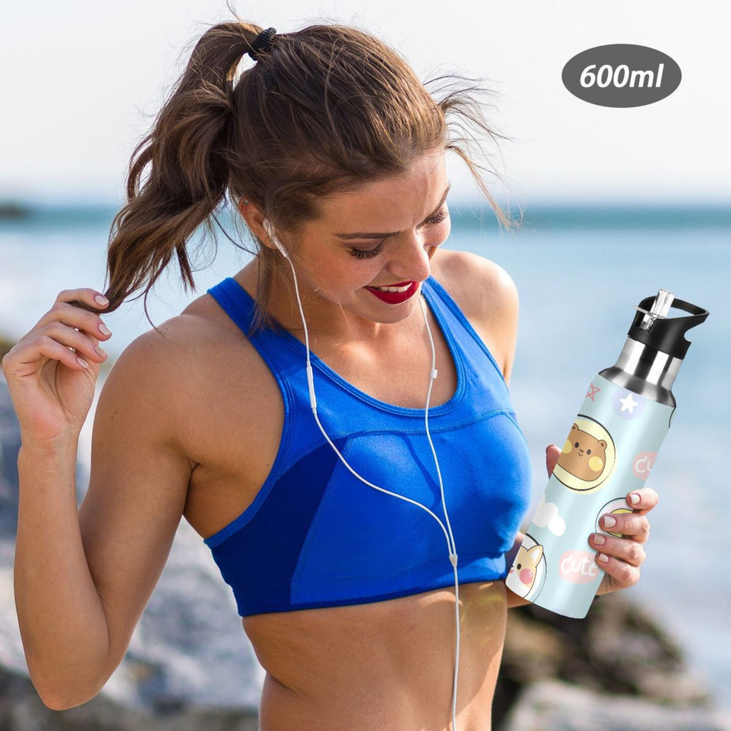 Stainless Steel Insulated Water Bottle with Straw Lid D401156