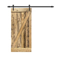 24 in. x 84 in. Distressed Solid Wood Interior Sliding Barn Door with Hardware Kit T8208