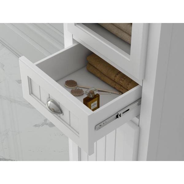 White Bathroom Linen Storage Cabinet S8222
