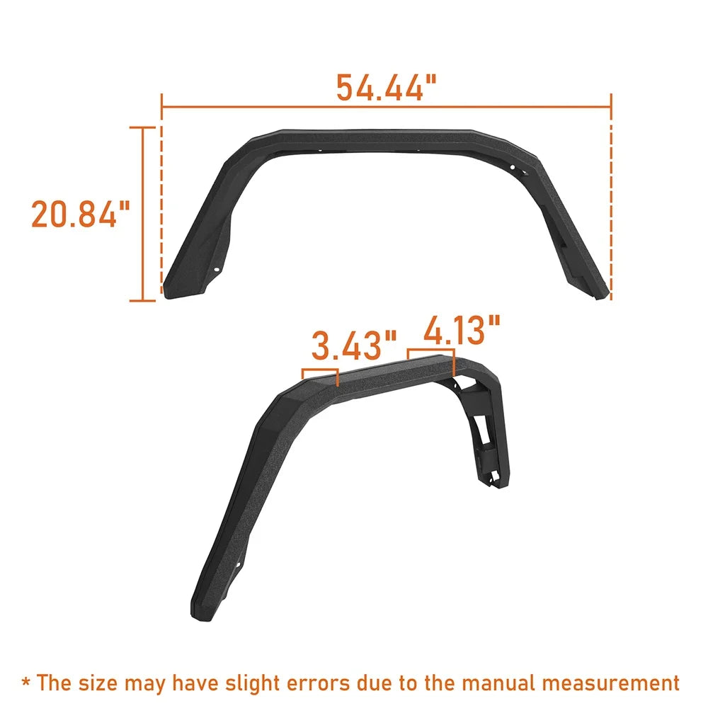 2Pcs Steel Rear Flat Wheel Fender Flares Guard Black P280