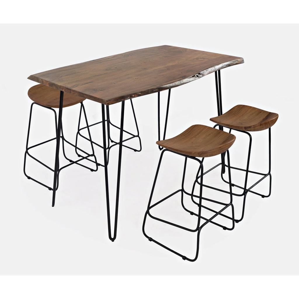 Solid Acacia Counter Height Backless Stool Set of 2 J138