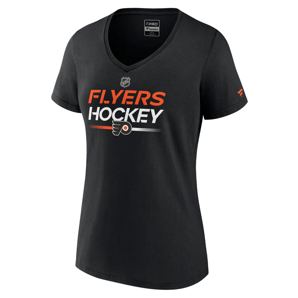 Black Philadelphia Flyers Authentic Pro V-Neck T-Shirt W39869