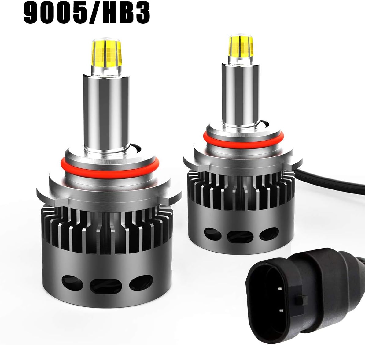 H1 LED Headlight Bulb, High Beam, Low Beam, Halogen Replace Kit, 12000lm 6K, Pack of 2 B3075
