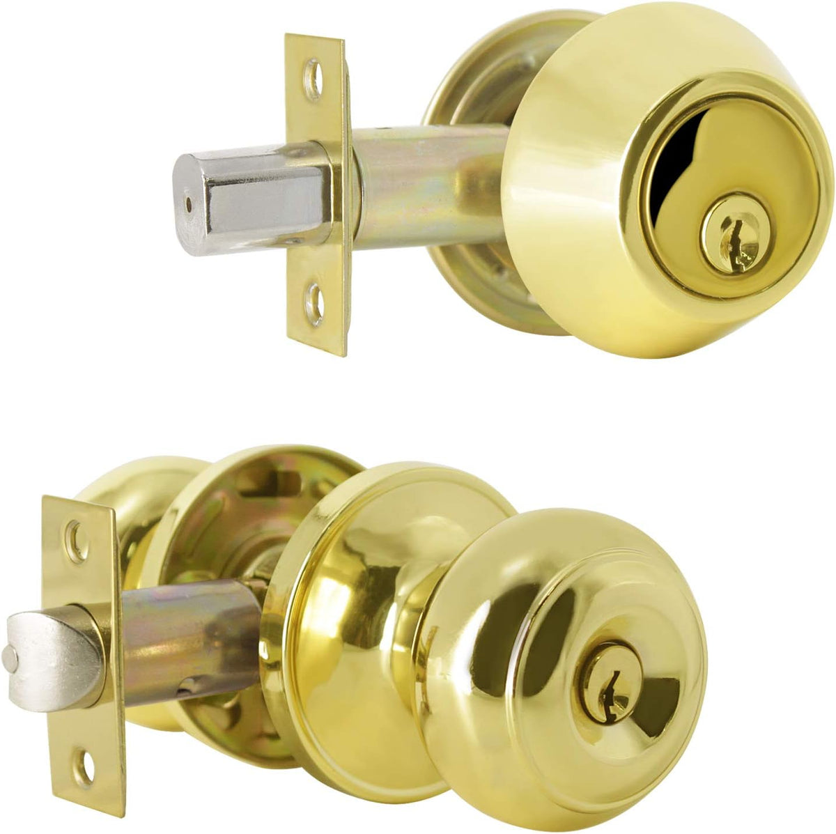Oil Rubbed Bronze Entry Door Knob and Double Cylinder Deadbolt Lock Combo Set, Set of 4 A94951