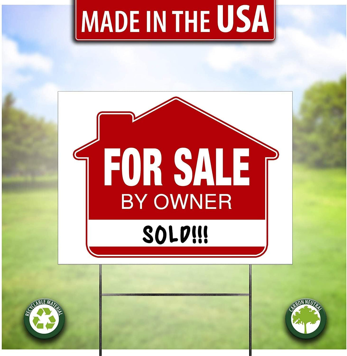 For Sale Signs (10 Pack) Double-Sided Yard Sign Stakes Z719