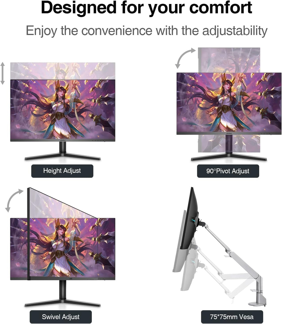 27 inch FHD 165Hz IPS Gaming Monitor with Adjustable Stand R93076