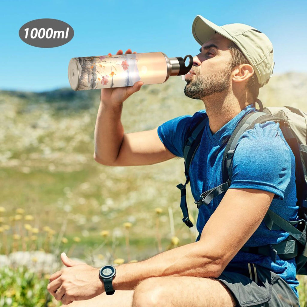 Stainless Steel Insulated Thermos Vacuum Flask Water Bottle with Straw Lid M5311