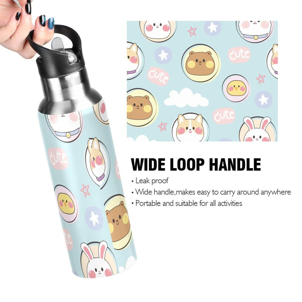 Stainless Steel Insulated Water Bottle with Straw Lid D401156