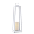 White Lantern with Flameless Candle S150