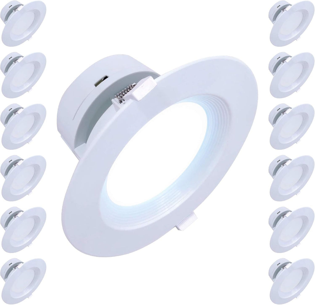 12 Pack 6 Inch Canless LED Downlight 9W 700 Lumens Soft White 2700K C584029