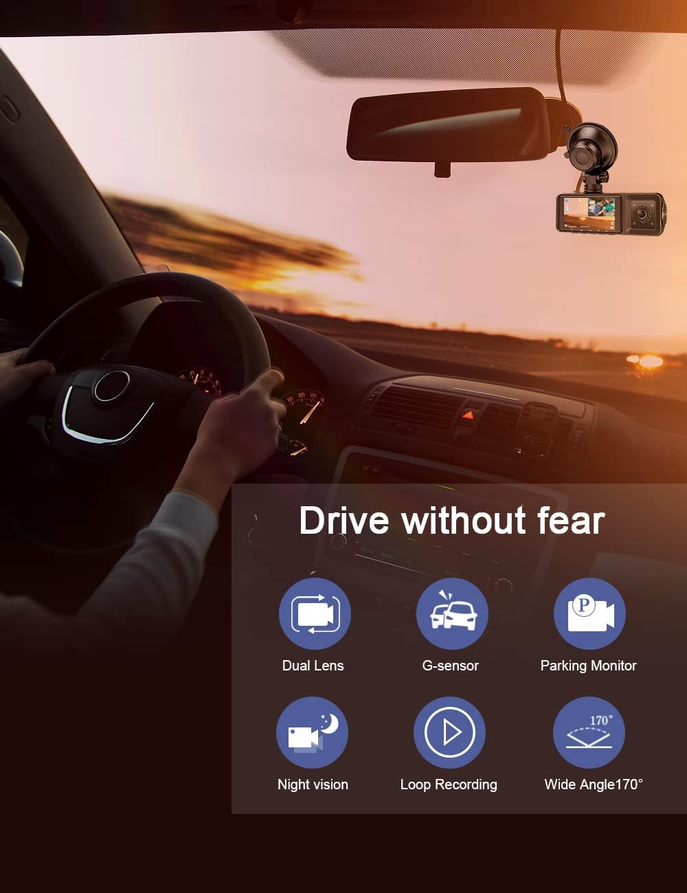 Dual Dash Cam Front and Inside 1080P with Infrared Night Vision R971855
