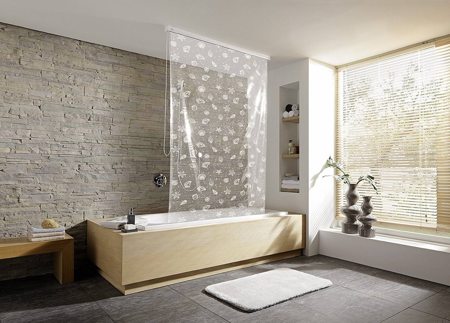 White Shower Roller Blind Empty Cassettes 128 x 240 cm K1129