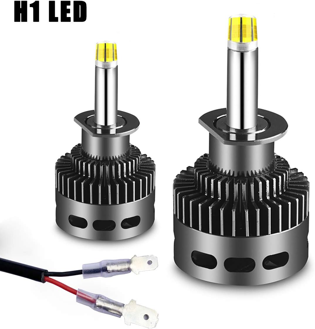 H1 LED Headlight Bulb, High Beam, Low Beam, Halogen Replace Kit, 12000lm 6K, Pack of 2 B3075