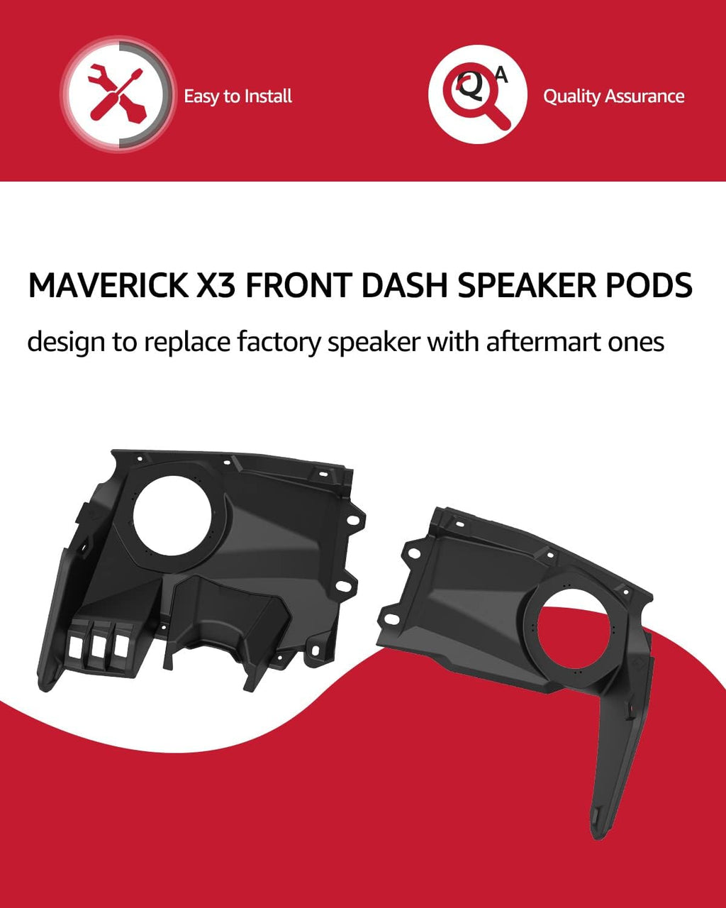 6.5 inch Speaker Enclosure Panels for Can Am Maverick X3 / X3 Max O504