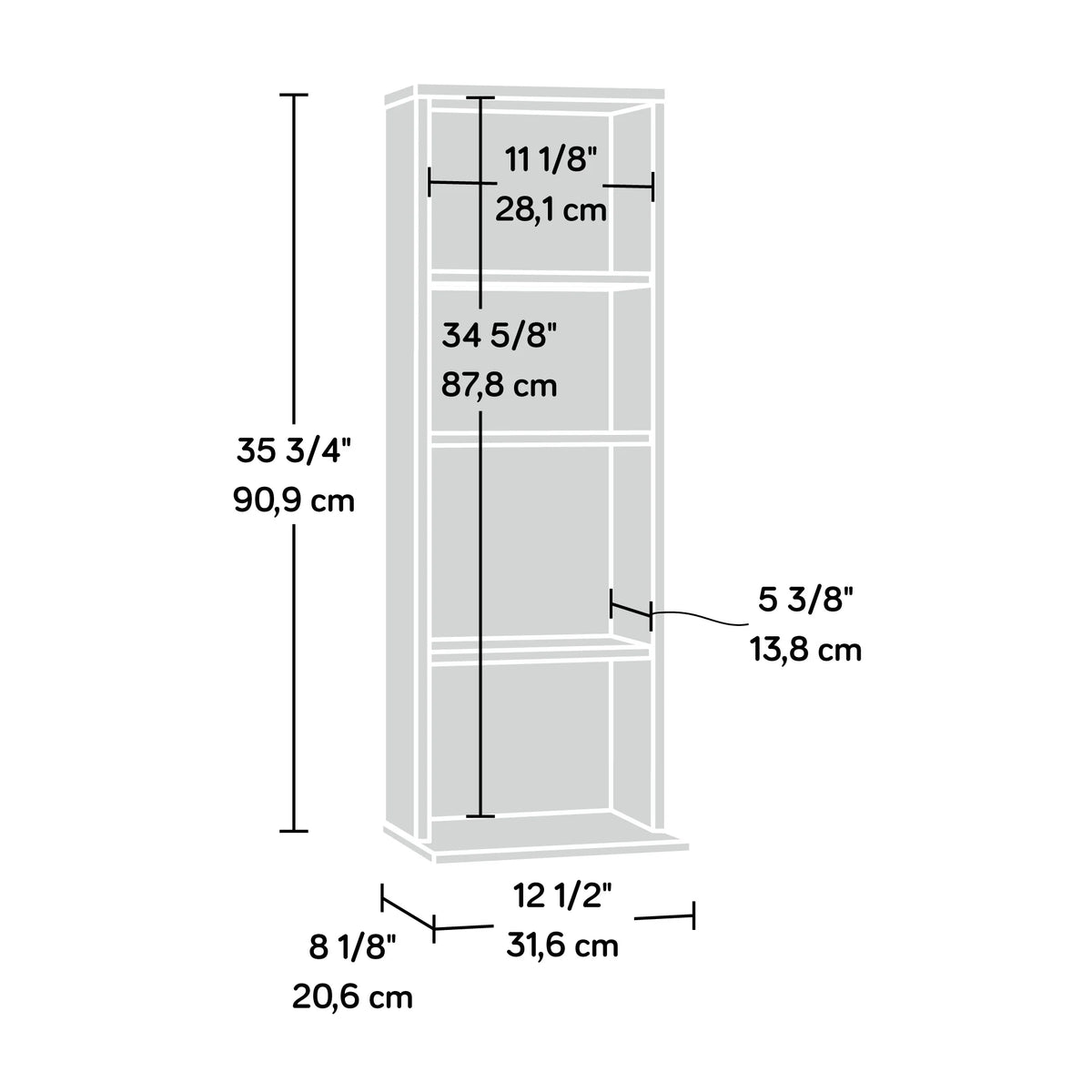 Multimedia Storage Tower, Cinnamon Cherry Finish O3414