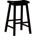 Dark Brown Wooden Bar Height Stool, Set of 2 H797
