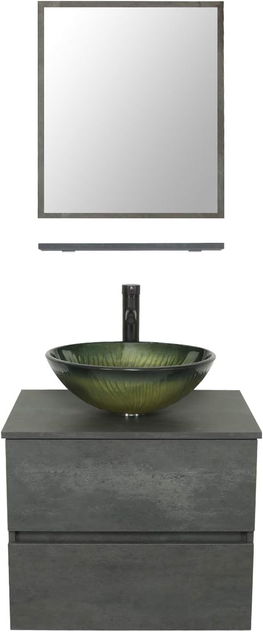 Concrete Grey Wall Mounted Bathroom Vanity F815