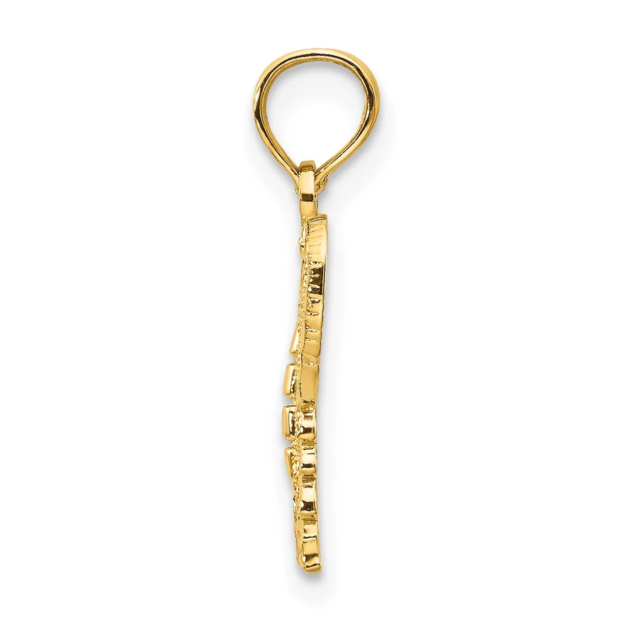 10K Yellow Gold Diamond-Cut Butterfly Pendant Charm with Rope Chain Necklace 18'' X69624