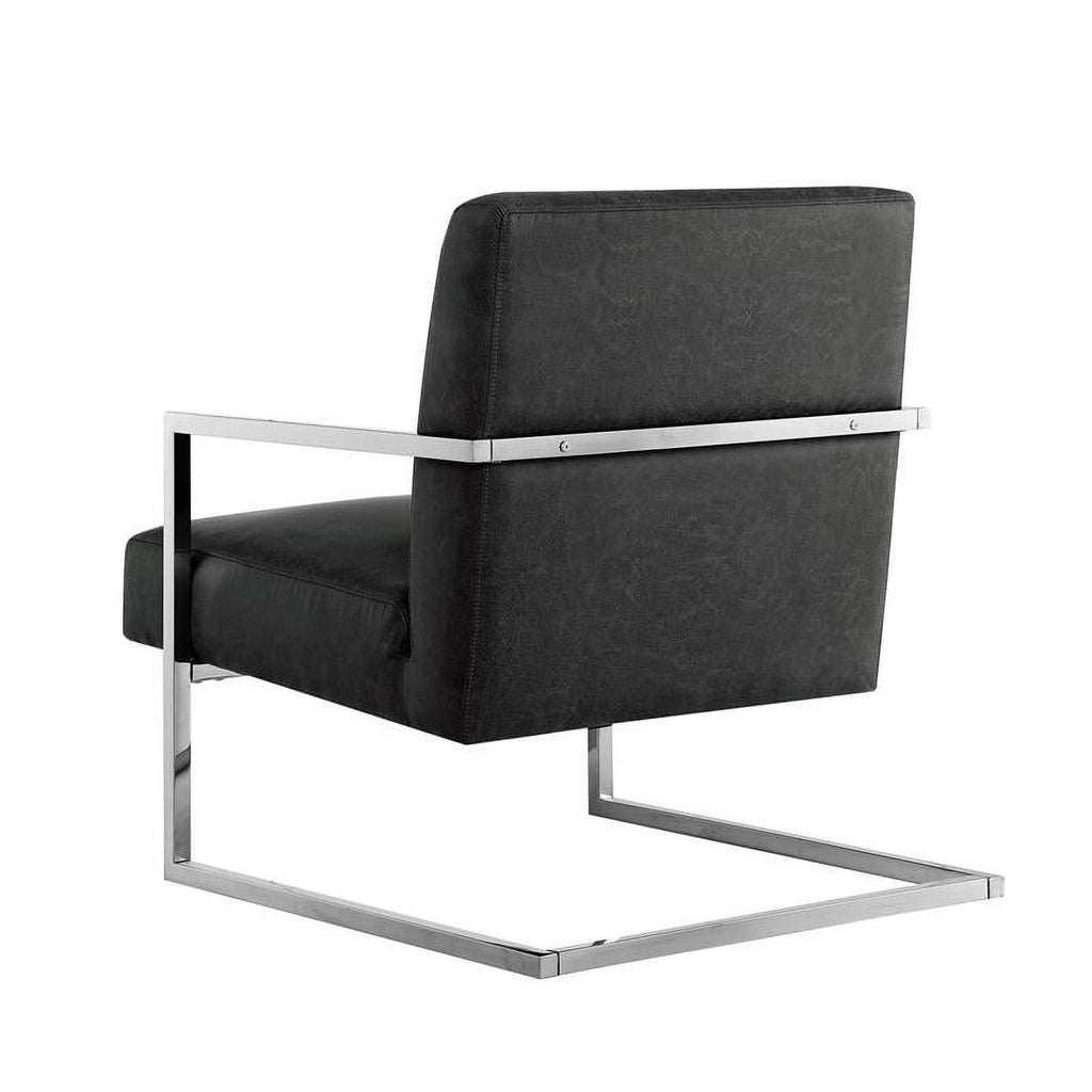 Charcoal Faux Leather Accent Chair A56703