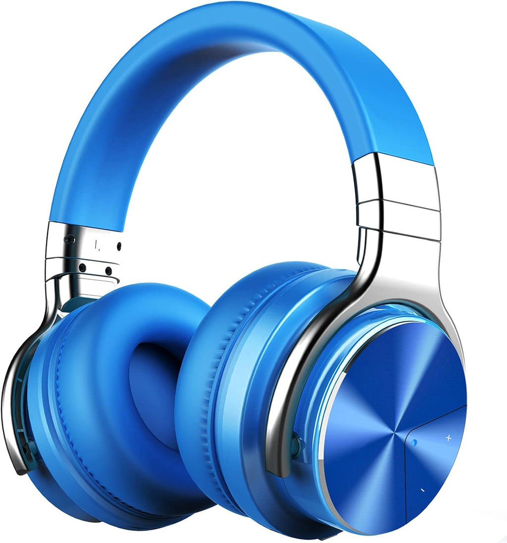 Blue Active Noise Cancelling Wireless Over Ear Headphones with Microphone G36349