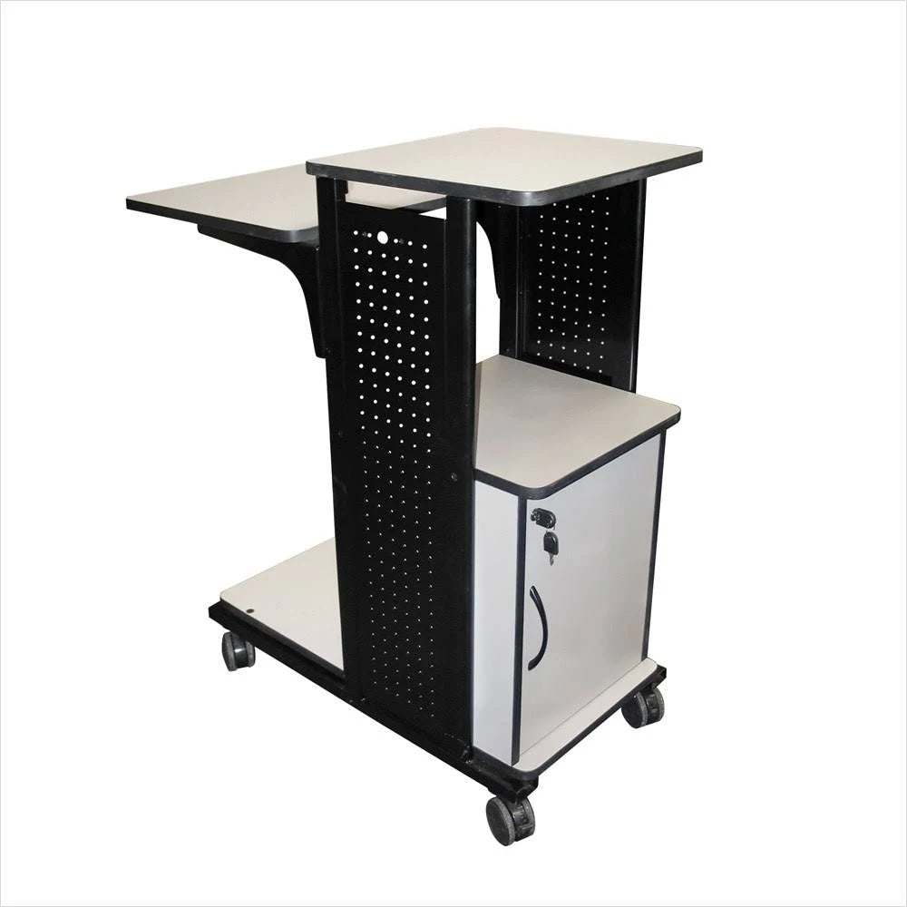 Mobile Presentation Station with Cabinet, Gray R57526