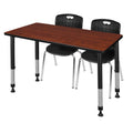 Height Adjustable Classroom Table with 2 Stack Chairs H642589