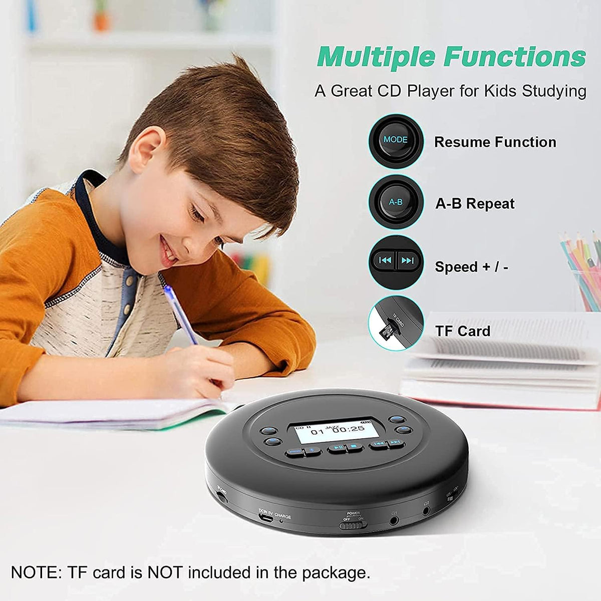 Portable Bluetooth CD Player with Headphones, Pack of 2 L1265