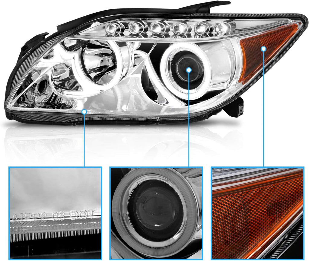 Chrome Projector Headlights LED Halo for Scion Tc V467