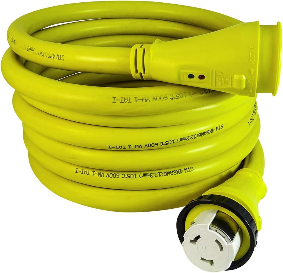 25FT 50 Amp NEMA SS2-50P to SS2-50R Shore Power Cord Extension R6755
