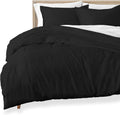 Queen Size Sandwashed White Brushed Microfiber Duvet Cover Pack of 2 L38347