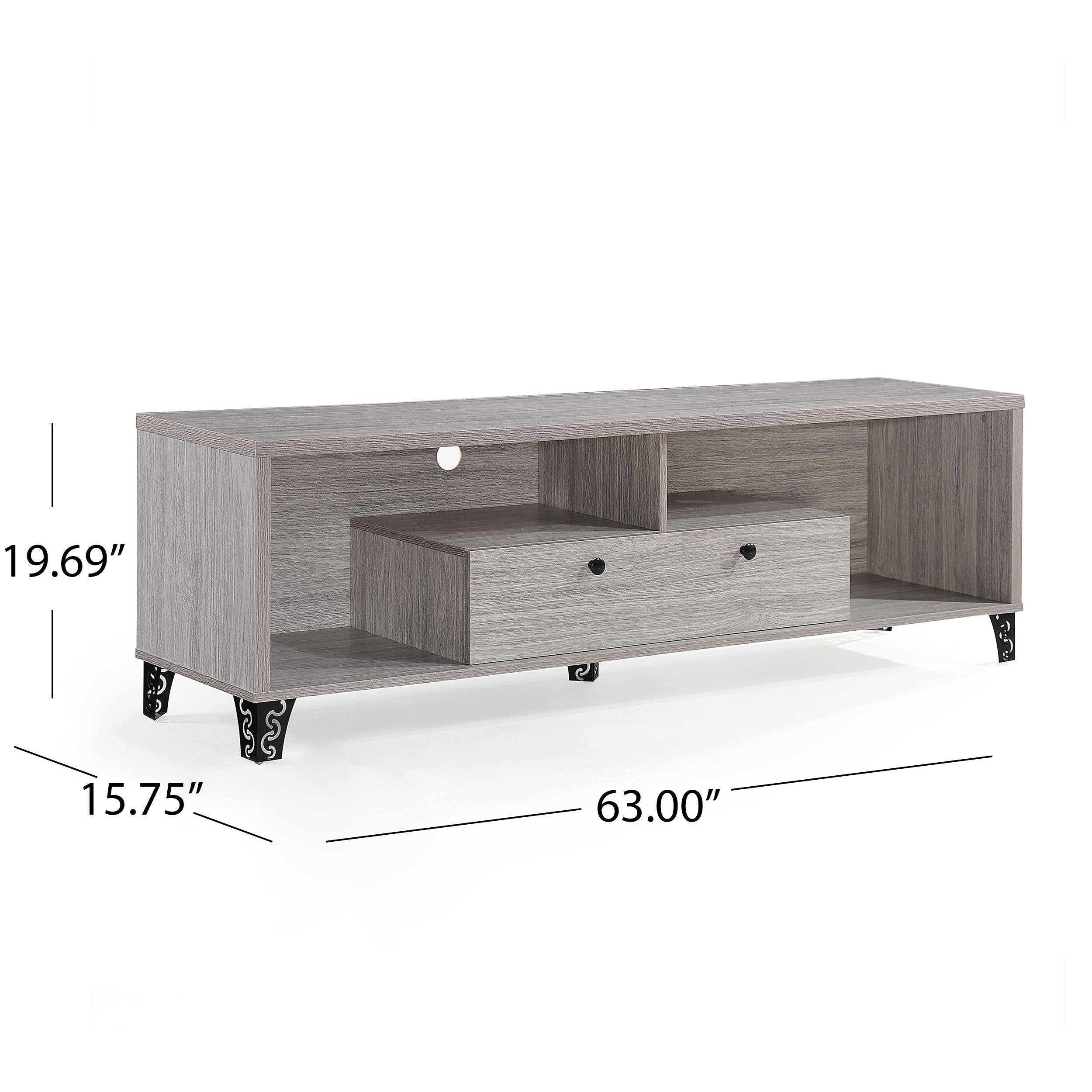 Gray Oak 2 Piece TV Stand and Bookcase Set F70119