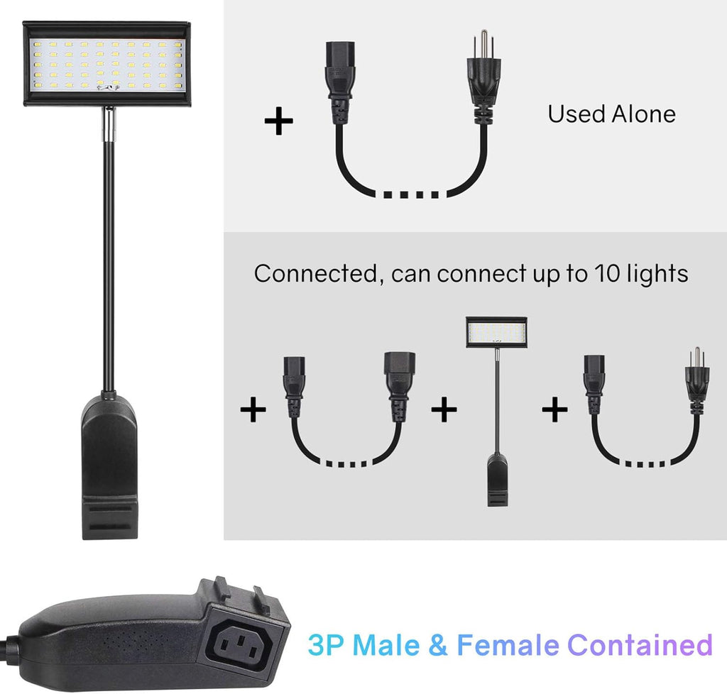 2pcs Black LED Trade Show Lights with Clamps, Mounting Brackets, Power Cables, Connect Cables X98338